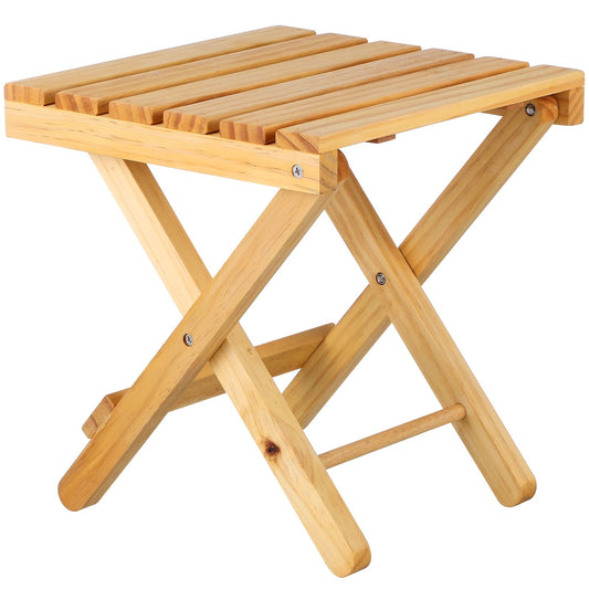HAMPPLIES 1Pack Outdoor Small Side Table for Picnics and Parties and Portable Wood Plastic